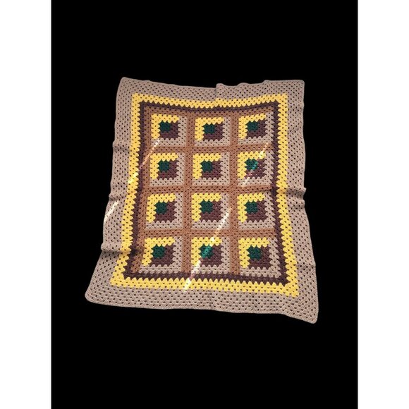 Handmade Crochet Granny Square Throw Blanket Afghan Thanksgiving 40 X 50 - Picture 1 of 8